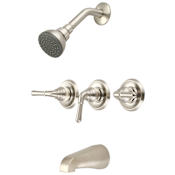 Olympia Faucets Accent 1.5 GPM Tub and Shower Trim Package - Includes Single Function Shower Head, Valve Trim, and Tub Spout Brushed Nickel